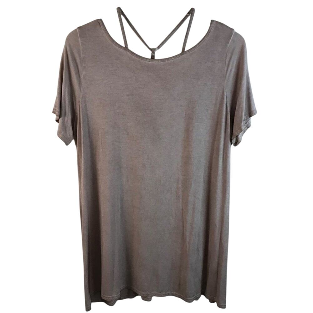 Andree By Unit Knit Tunic With Lace Panel and Crisscross Back Straps Size Large